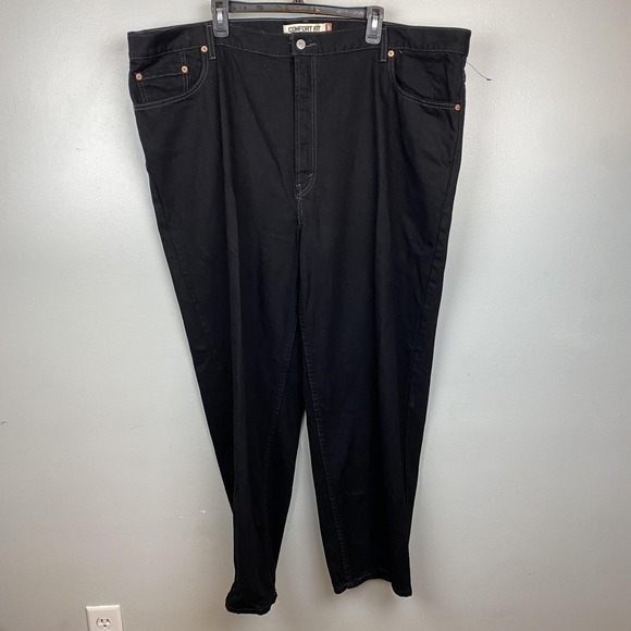 Levis 560 Jeans Mens 48x30 Black Comfort Fit Loose Tapered Denim Pants Y2k - Picture 1 of 10
